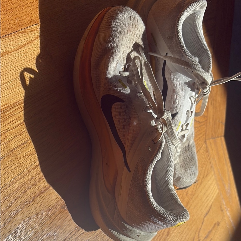 Nike White and Orange Running Shoes